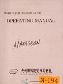 Namseon-Namseon Gwangju 600 Type 24\", Lathe, Mechanical Parts List and Assembly Manual-24 Inch-24\"-600-03